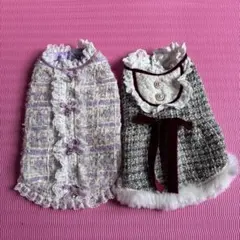 犬服 ツイードワンピース