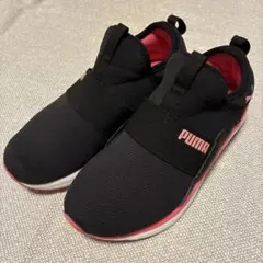 PUMA キッズスニーカー ブラック/ピンク 21cm