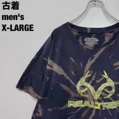 古着 REALTREE リアルツリー Tシャツ タイダイ 奇抜 ブラック XL