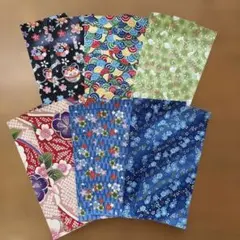 和柄 ちりめん生地カットクロス6種各2枚セット ハンドメイド素材K103
