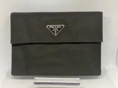 PRADA プラダ 三つ折り財布 ナイロン ブラック 三角ロゴ