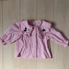 petit main ミッキー ミニー 刺繍 ブラウス　90