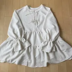 【美品】ローリーズファーム　ティアードミニワンピース　長袖 リボン付きのサムネイル