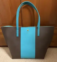 COLORS トートバッグ ブラウン×ターコイズブルー