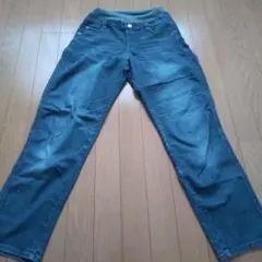 ダークブルーデニムストレートパンツ