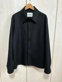 JIL SANDER ブラック メルトンウールシャツジャケット 48 - メルカリ