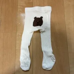 baby GAP くまさんケーブルニットタイツ　白　けつくま　0-12ヶ月