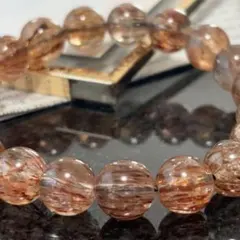 虹入り綺麗 レッドルチル レッドサゲニティッククォーツ ブレスレット 