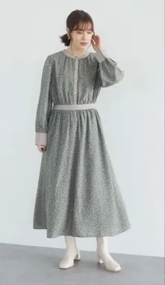 グリーンパークス ELENCARE DUE ワンピース 花柄 グリーン