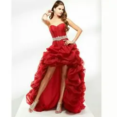 新品カラードレス赤ドレス