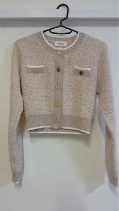 DEICY deicy ポンポンツイードカーディガン