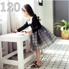 子供ドレス 120 レース襟 キッズワンピース フォーマル 発表会 結婚式