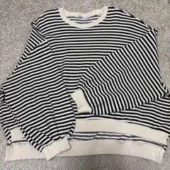 ストライプデザイン長袖ニット