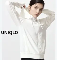 ユニクロ エアリズムUVカットメッシュパー 紫外線対策 フルジップ ホワイト