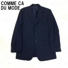 A7703 コムサデモード テーラードジャケット ウール 半裏仕立て 紺 ３