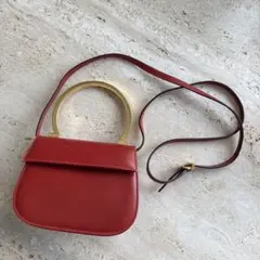 ＜希少＞Ferragamo 赤 レザー ショルダーバッグ ヴィンテージ