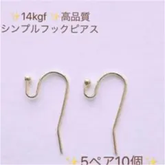 新商品　最安値　14kgf シンプルピアスフック　 5ペア10個　卸売