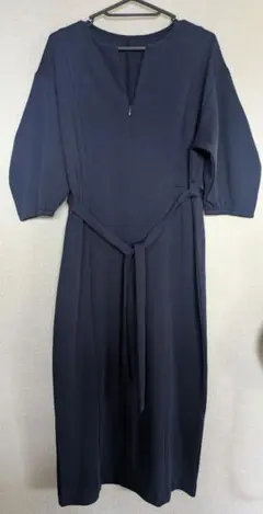 Pearls　授乳対応 ボリュームスリーブのロング丈ポンチ ワンピース