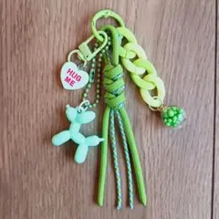 パラコードバッグチャーム【ライムグリーン×グリーン】Balloondog HUG