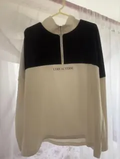WEGO M ジップアップ長袖トップス ホワイト/ブラック