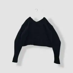 MURUA オーバーサイズ ウール Vネックバナナスリーブニット ブラック F