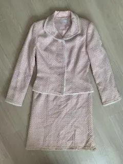 ピンク フリンジ付き ワンピーススーツ