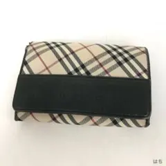 BURBERRY バーバリー ノバチェック キャンバス×レザー 二つ折り財布