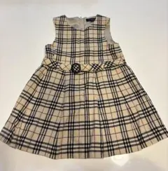 【美品】BURBERRY チェック柄 ジャンバースカート 100cm