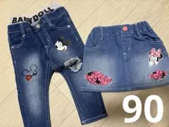 BABYDOLL　ミッキー　ミニー　90 ズボン　スカート　可愛い　デニム