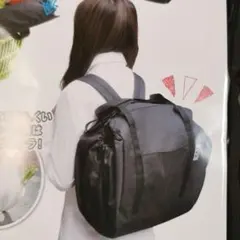 091　未使用　ショッピングバックパック　レジカゴバッグ　レジカゴリュック　黒