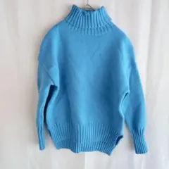RA・TON 青 タートルネック セーター 長袖【M】