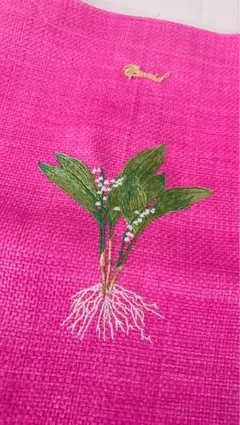 ミュベール 刺繍 フリル トートバッグ ピンクのサムネイル