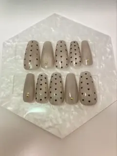 透けマグ×ブラックハート 上品 ニュアンス 韓国ワンホンネイル ちゅるん