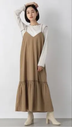 LOWRYS FARM ティアードキャミワンピース ブラウン