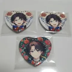 三枝明那　ハート型缶バッジ　3点