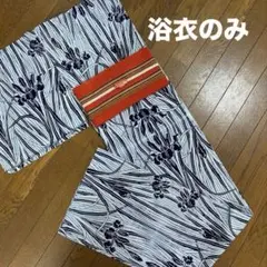 手縫い　大人浴衣　レトロ　菖蒲柄　リメイク用浴衣　本染め　アンティーク浴衣