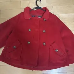 赤いダブルブレストウールコート