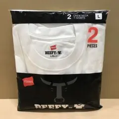 Hanes ビーフィー Tシャツ 半袖 丸首 2枚組 白　L