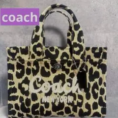 極美品 COACH カーゴ トート 26 トートバッグ 2way レオパード - メルカリ
