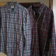 マルチカラー チェック柄 長袖ネルシャツ