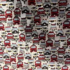 緊急車両柄 生地 はぎれ　パトカー　消防車　救急車