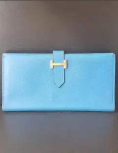HERMES ベアン クラシック ブルージーン　長財布のサムネイル