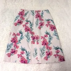ローラアシュレイ　LAURAASHLEY　花柄スカート　S　7号　綿　麻　リネンのサムネイル