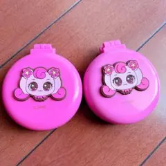 キャッチ！ティニピン 鏡付きミニブラシ　ヘアブラシ　ミラー　2点セットのサムネイル