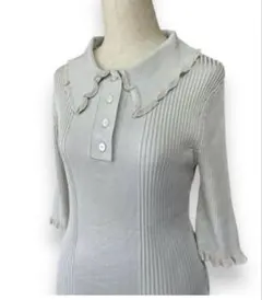 SNIDEL ライトグレー 半袖ニット　トップス　半端袖　スナイデル