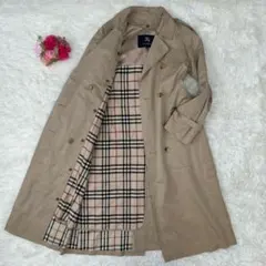 【訳あり極美品/L】バーバリーロンドン トレンチコート ノバチェック ベージュ