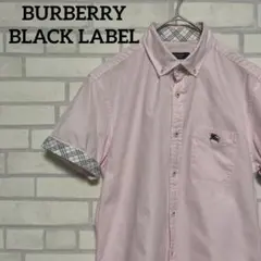●バーバリーブラックレーベル　ボタンダウン　ダンガリー　半袖シャツ　ノバチェック