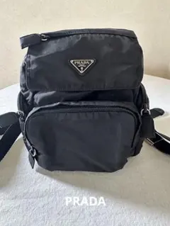 プラダ リュック バックパック ミニ 三角ロゴ 黒 ナイロン　オールド
