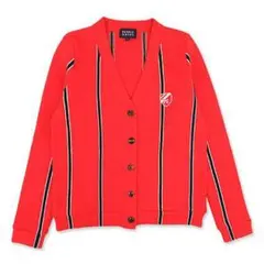 ✨美品✨PEARLY GATES ニットカーディガン ストライプ レッド 0