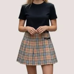 Burberrys ブルーレーベル ノバチェック ウールプリーツスカート